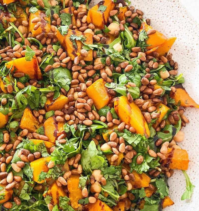 Roasted Pumpkin, Chickpea and Pinenut Salad