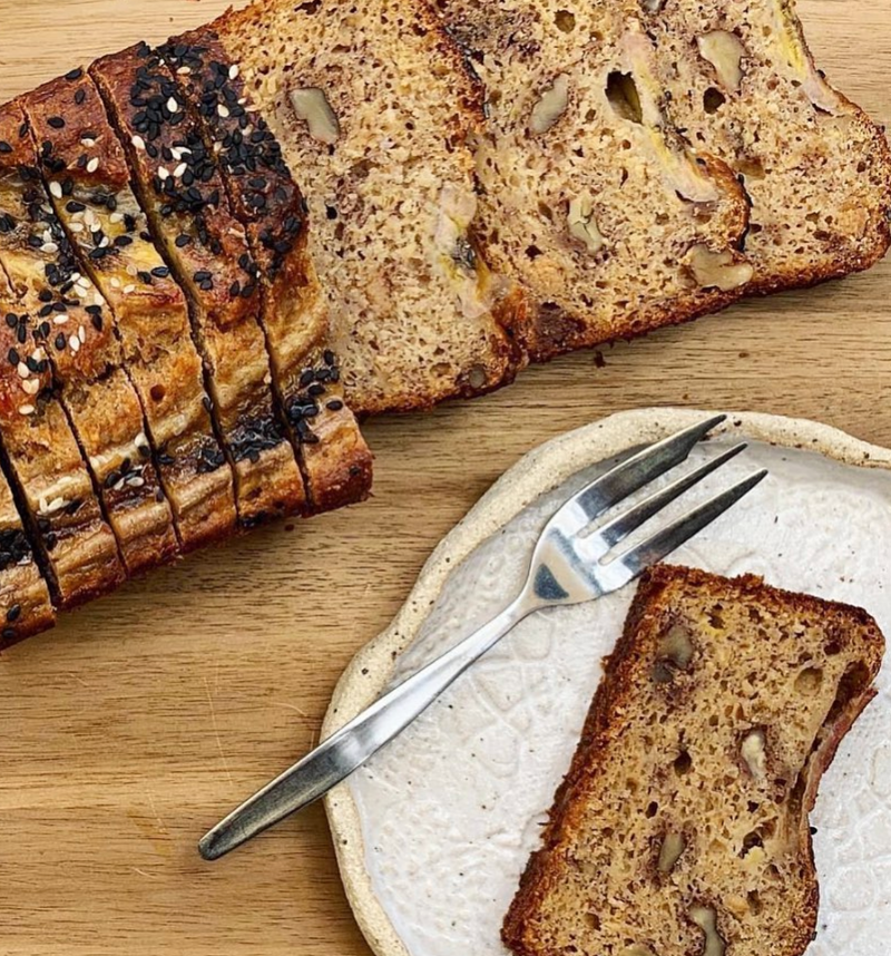 Tahini, Banana and Walnut Bread