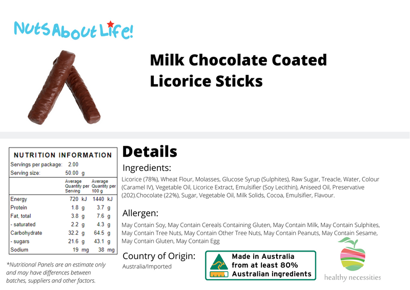 Fresh Chocolate Coated Licorice Sticks