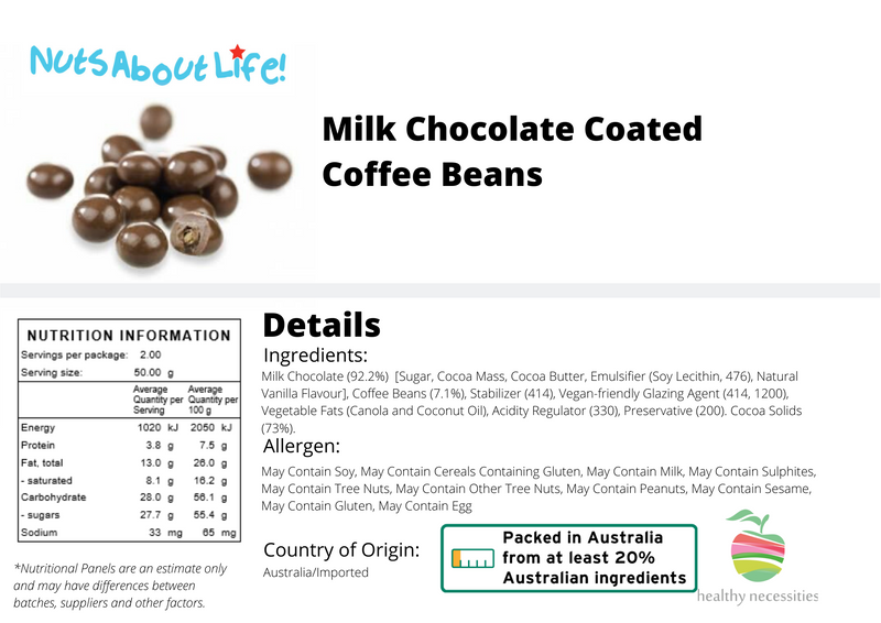 Milk Chocolate Coated Coffee Beans