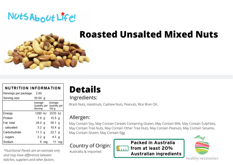 Roasted Mixed Nuts Unsalted