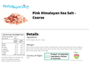 Pink Himalayan Crystal Sea Salt (Coarse) - Nuts About LifeHIMSC439Nuts About Life